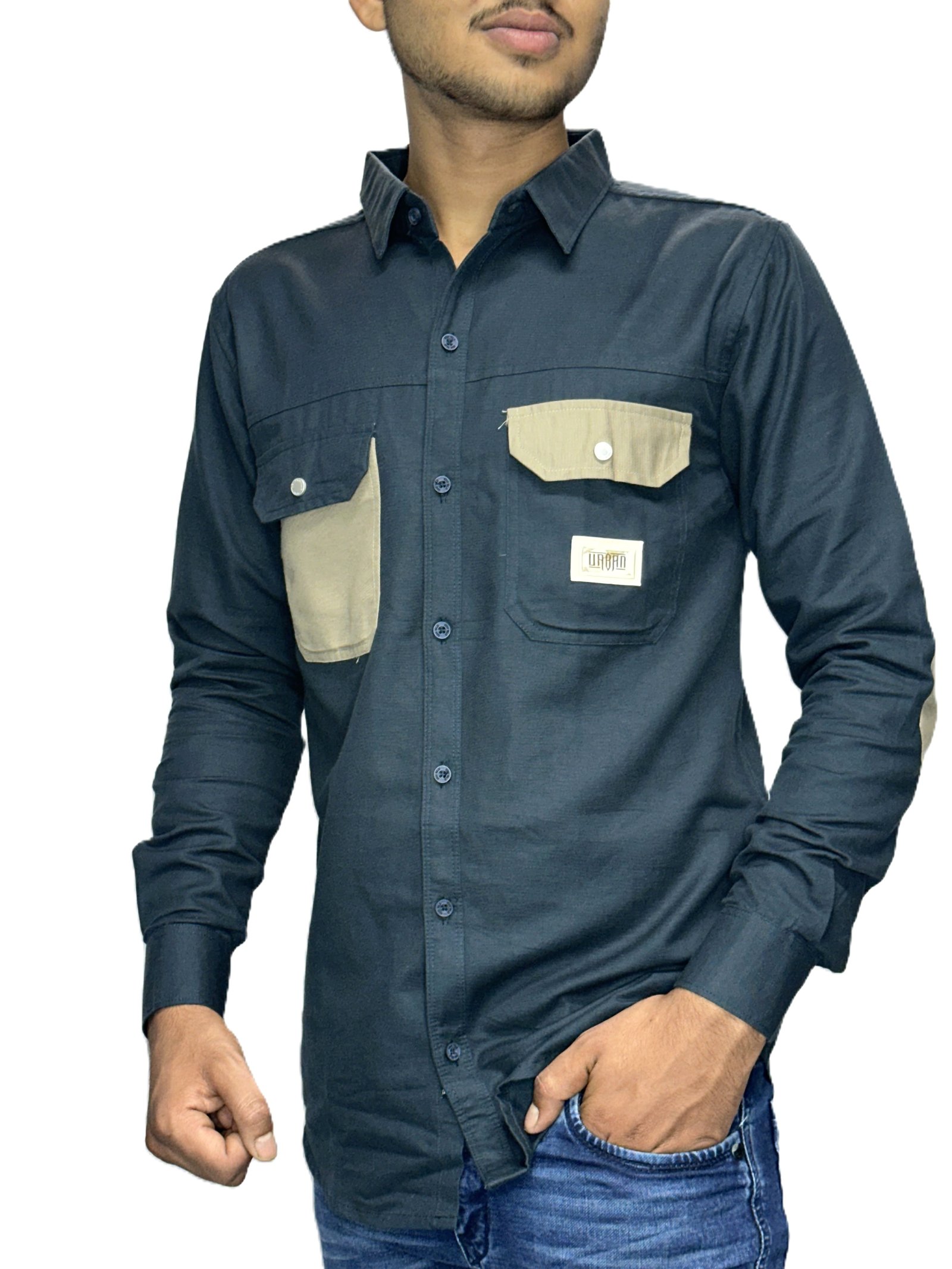 Dual Pocket Casual Shirt – Navy blue 